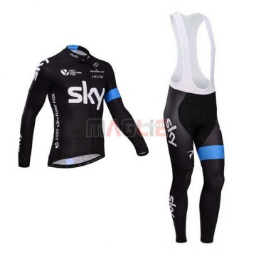 Maglia Sky manica lunga 2014 nero e celeste