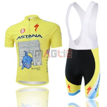 Maglia Astana manica corta 2014 giallo