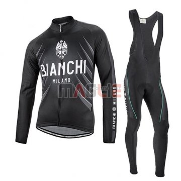 Maglia Bianchi manica lunga 2016 nero e bianco