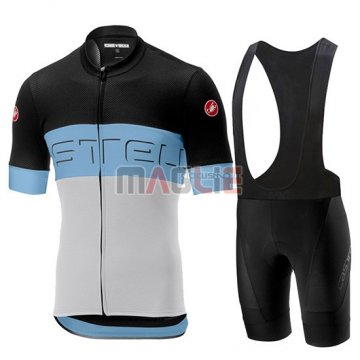 Maglia Castelli Prologo 6 Manica Corta 2019 Nero Celeste Bianco