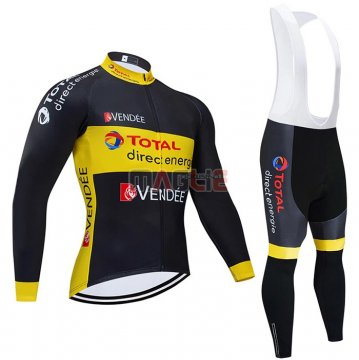 Maglia Direct Energie Manica Lunga 2021 Nero Giallo