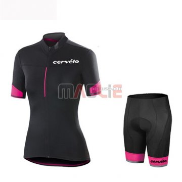 Maglia Donne Cervelo Manica Corta 2019 Nero Rosso