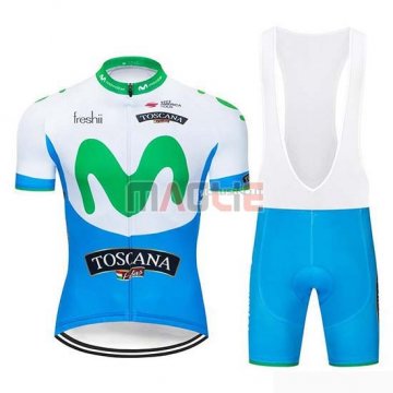 Maglia Movistar Manica Corta 2019 Blu Bianco