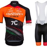 Maglia Wieiev Force 7C Manica Corta 2018 Arancione Nero