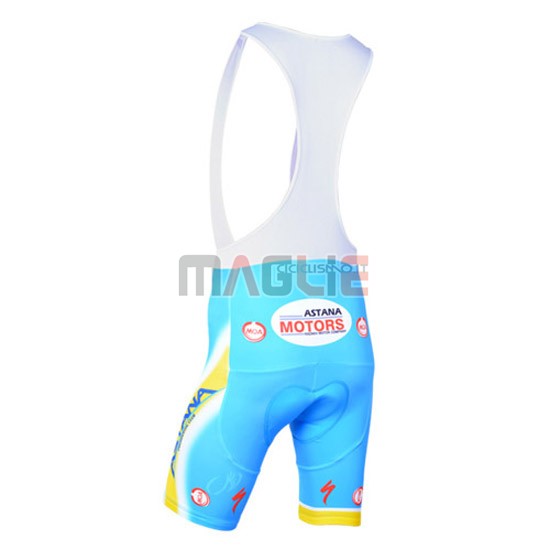 Maglia Astana manica corta 2014 azzurro e giallo