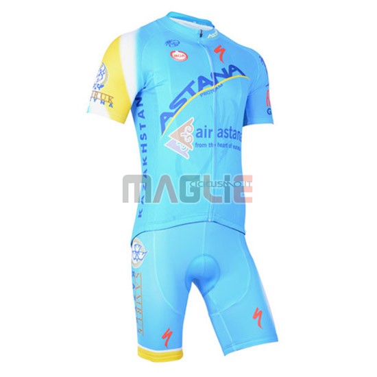 Maglia Astana manica corta 2014 azzurro e giallo - Clicca l'immagine per chiudere