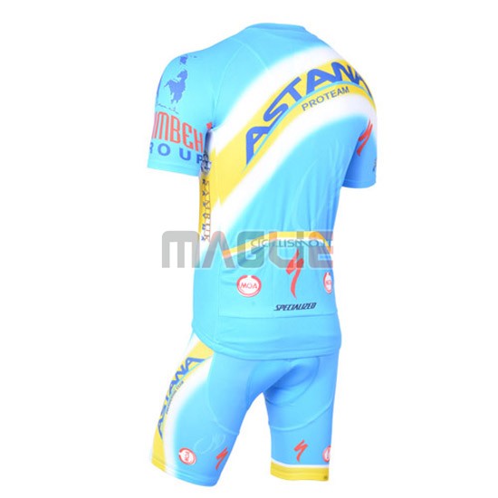 Maglia Astana manica corta 2014 azzurro e giallo - Clicca l'immagine per chiudere