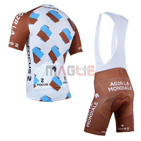 Maglia Ag2r manica corta 2015 marrone e bianco