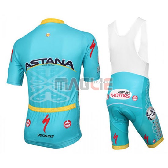 Maglia Astana manica corta 2016 celeste e giallo