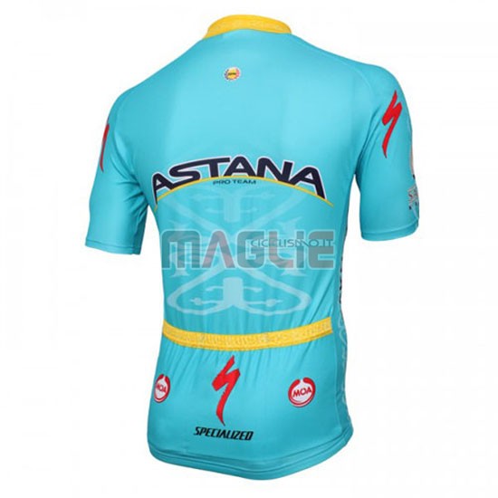 Maglia Astana manica corta 2016 celeste e giallo