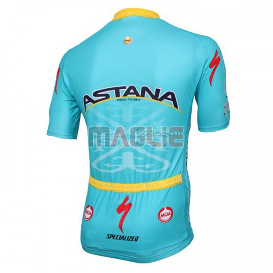 Maglia Astana manica corta 2016 celeste e giallo - Clicca l'immagine per chiudere