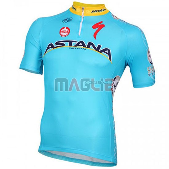 Maglia Astana manica corta 2016 giallo e azzurro