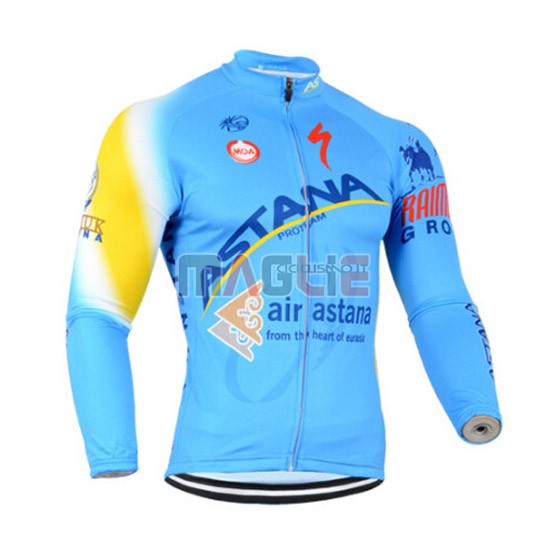 Maglia Astana manica lunga 2014 azzurro e giallo - Clicca l'immagine per chiudere