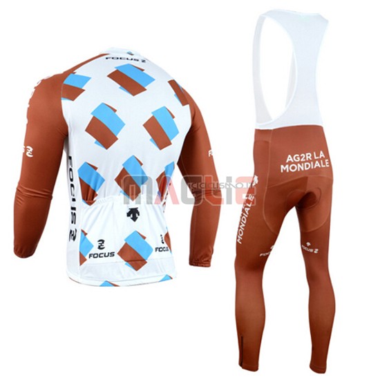 Maglia Ag2r manica lunga 2015 marrone e bianco