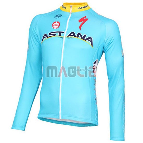 Maglia Astana manica lunga 2016 azzurro e giallo - Clicca l'immagine per chiudere