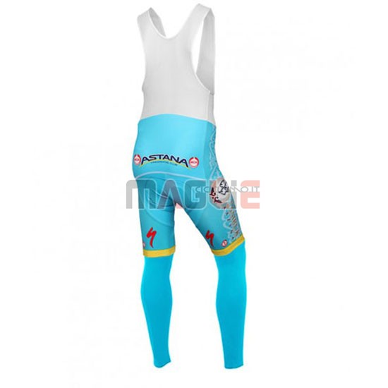 Maglia Astana manica lunga 2016 azzurro e giallo