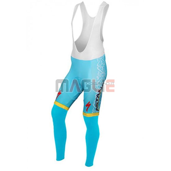 Maglia Astana manica lunga 2016 azzurro e giallo