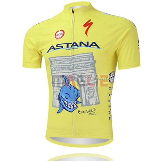 Maglia Astana manica corta 2014 giallo