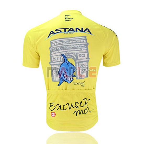 Maglia Astana manica corta 2014 giallo