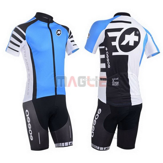 Maglia Assos manica corta 2013 celeste e nero