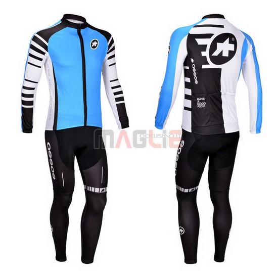 Maglia Assos manica lunga 2013 celeste e nero