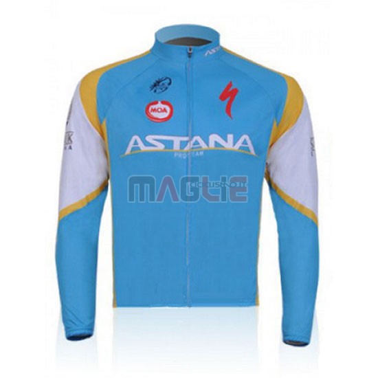 Maglia Astana manica lunga 2011 eleste