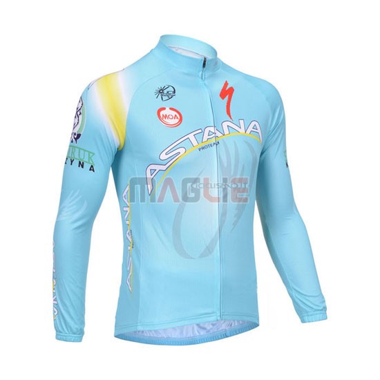 Maglia Astana manica lunga 2013 azzurro