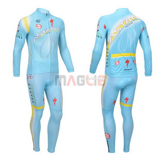 Maglia Astana manica lunga 2013 azzurro