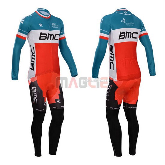 Maglia BMC manica lunga 2014 blu e arancione