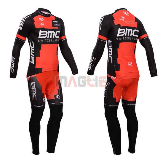 Maglia BMC manica lunga 2014 rosso e nero