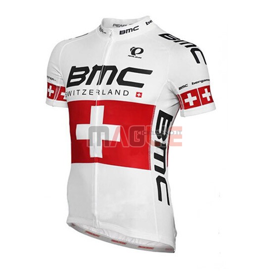 Maglia BMC manica corta 2014 rosso e bianco