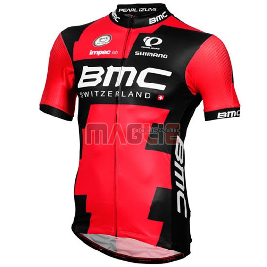Maglia BMC manica corta 2016 nero e rosso