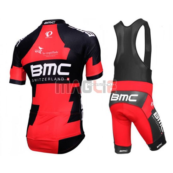 Maglia BMC manica corta 2016 rosso e nero