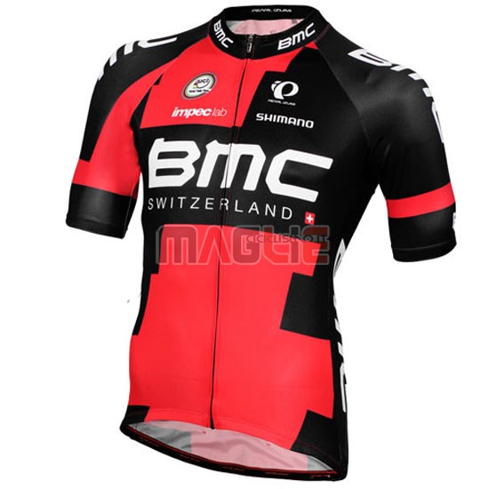 Maglia BMC manica corta 2016 rosso e nero