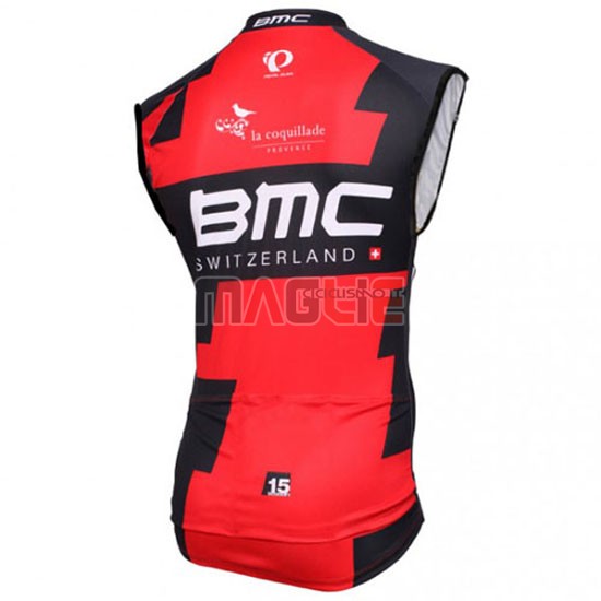 Gilet antivento BMC 2016 nero e rosso