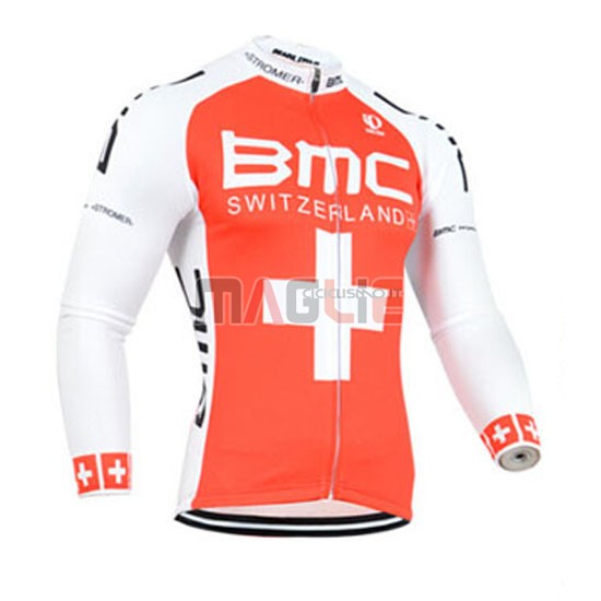 Maglia BMC manica lunga 2014 arancione e bianco