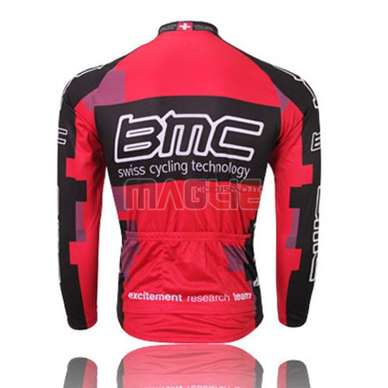 Maglia BMC manica lunga 2015 rosso e nero