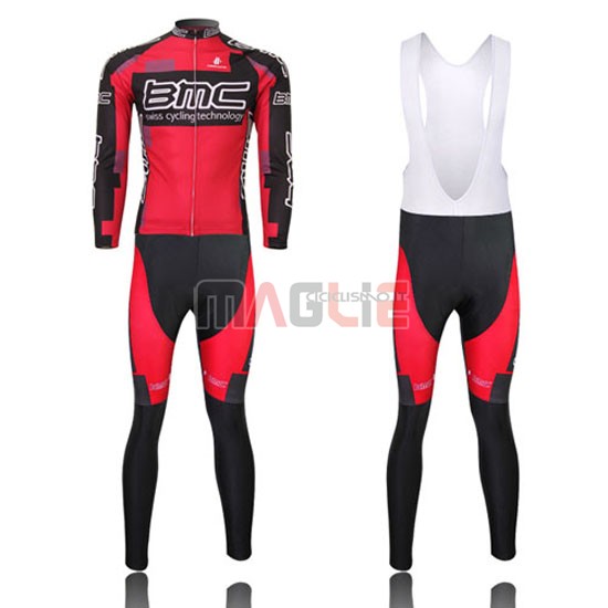 Maglia BMC manica lunga 2015 rosso e nero