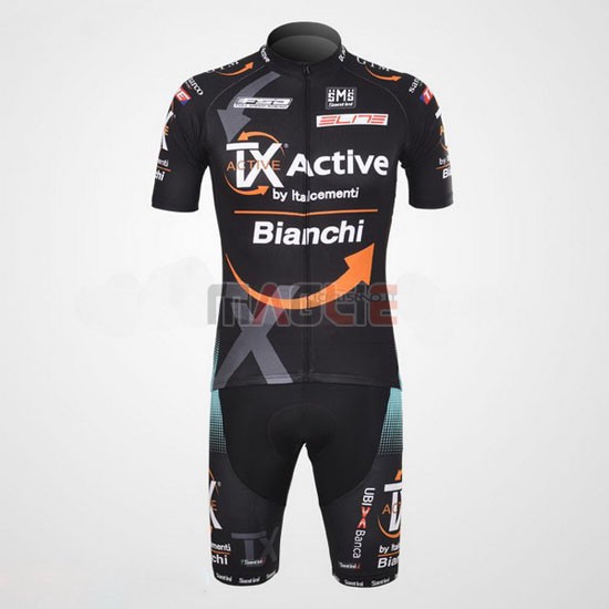 Maglia Bianchi manica corta 2012 nero e arancione