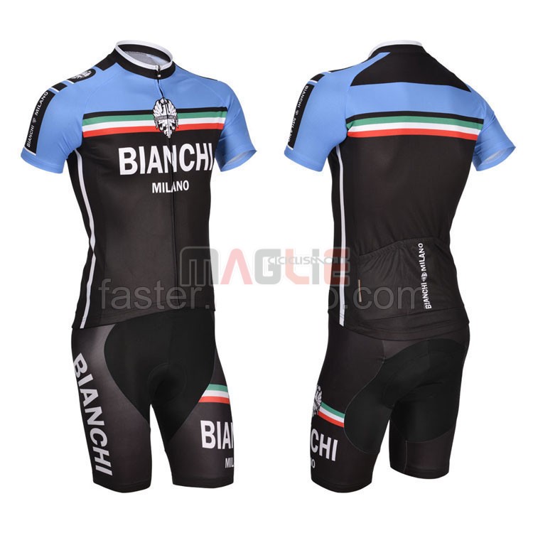 Maglia Bianchi manica corta 2014 nero e blu