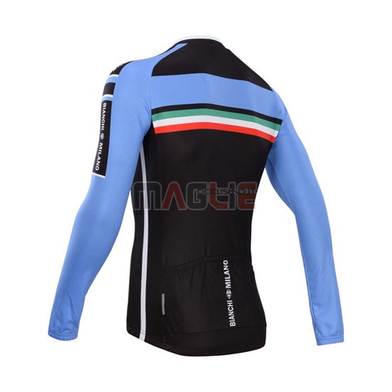 Maglia Bianchi manica lunga 2014 nero e celeste