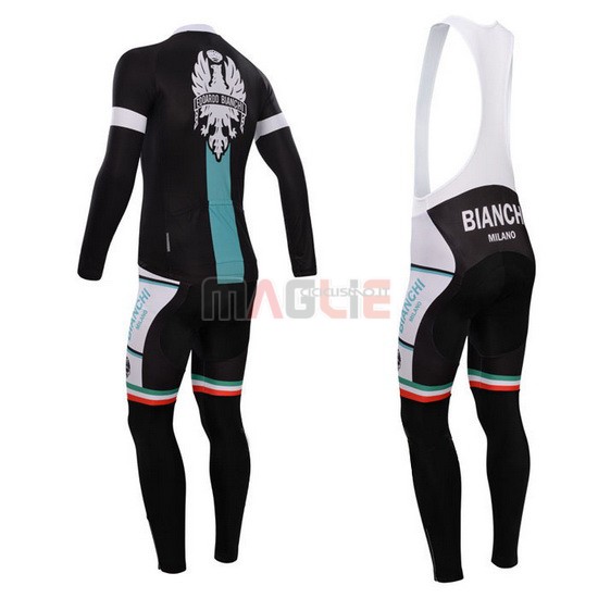 Maglia Bianchi manica lunga 2014 nero e verde