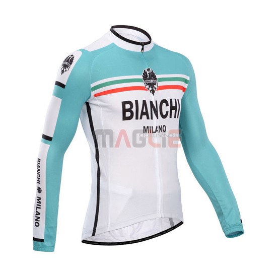 Maglia Bianchi manica lunga 2014 verde e bianco