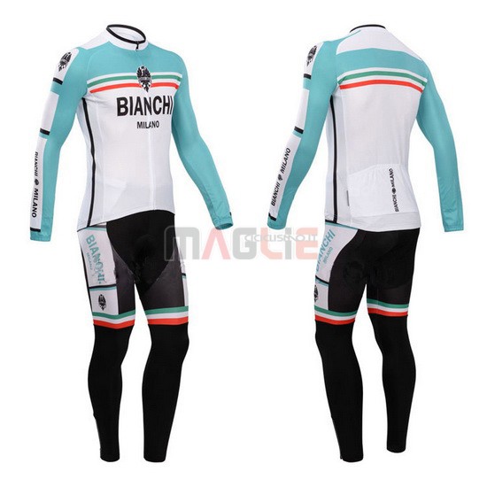 Maglia Bianchi manica lunga 2014 verde e bianco