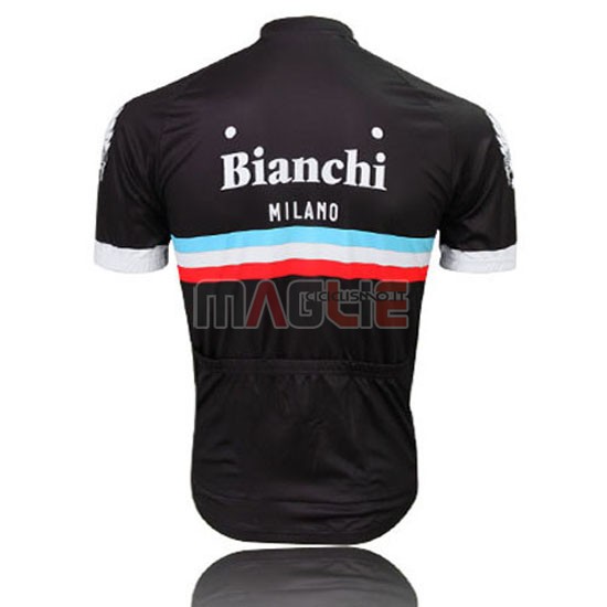 Maglia Bianchi manica corta 2014 nero e celeste