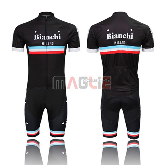 Maglia Bianchi manica corta 2014 nero e celeste