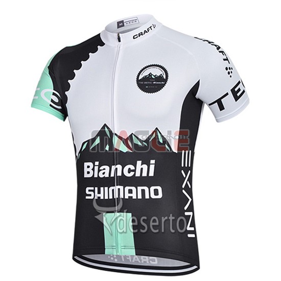 Maglia Bianchi manica corta 2015 nero e bianco