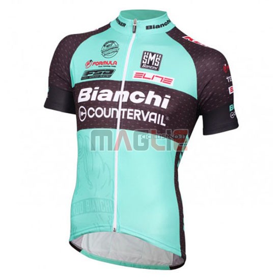 Maglia Bianchi manica corta 2016 azzurro e nero