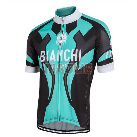 Maglia Bianchi manica corta 2016 nero e celeste