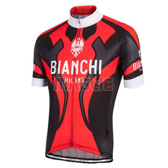 Maglia Bianchi manica corta 2016 nero e rosso